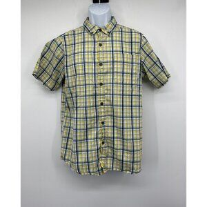 Columbia Sportswear Mens Active Fit Plaid Button-Down Shirt Yellow/Blue M